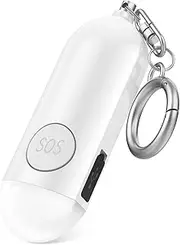 Personal Alarm for Women Rechargeable 130dB Loud Beeping Sound Siren LED Light Running Safety Keychain Finder Only for iPhone iOS Find My Air Smart Tag Locator Item Tracker Backpack Car Key Chains