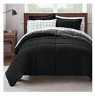 New 7 PIECE Black REVERSIBLE Gray King Size Comforter Set Sheets Bedding Bedspre