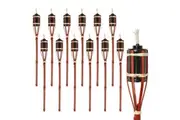Harbour Housewares Bamboo Garden Fire Torches - 60cm - Red - Pack of 12