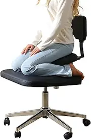 [LHOOCX] Cross-Legged Chair, Kneeling Chair with Lumbar Support and Adjustable Recline Angle, Ergonomic Office Chair for Office, Home and Yoga Enthusiasts, Meditation Fanatics (Black)