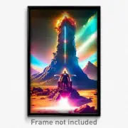 Pixel Art Poster - Outstanding Ark (8 Bit Psychedelic Trippy Video Game Print)