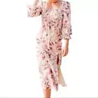 House of Harlow 1960 Women´s Linen Blend Palm Leaf Print Small beige Rose