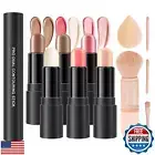 CAHIUYOA 6 Colors Cream Contour Kit with Bronzer and Highlighter Sticks, Begi