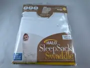 HALO Sleep Sack Swaddle - 100% Organic Cotton NB 6-12 lbs Natural NIP 0-3 Mo.