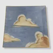 $546 Jonathan Hansen X Marie Daage Blue Cloud Porcelain Square Serving Tray