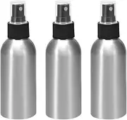 uxcell 3pcs 3oz/100ml Aluminium Spray Bottle with Black Fine Mist Sprayer, Empty Refillable Container Travel Bottle