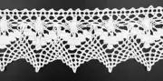 TRIMPLACE White 1 3/4" Vintage Pointed Edge Cluny - 12 Yards