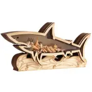 Shark Tooth Display Case 8.8 Inch, Shark Tooth Holder, Wooden Shark Teeth Hol...