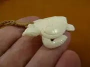 (JBA-01-D) SEA TURTLE PENDANT Necklace white organic material Jewelry turtles