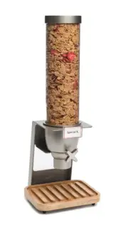 EZ545 EZ-SERV Single Container Table-Top Cereal Dispenser with Bamboo Tray, 1.3-