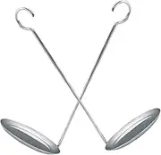 LAPYAPPE 2Pcs Stainless Steel Frying Spoon for Pancakes and Snacks Lightweight Kitchen Tool for Frying Delicious Shrimp Cakes and More and Easy to Store
