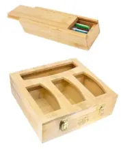 Bamboo Zip Lock Bag Organizer Snack, Sandwich, Quart, Gallon Bags w/ Pen Box