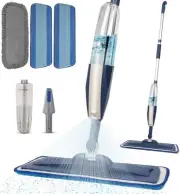 Mops for Floor Cleaning Wet Spray Mop with 14 oz Refillable 00-navy Blue