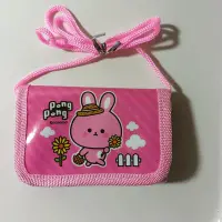 在飛比找Yahoo!奇摩拍賣優惠-韓國 pong pong 粉紅色小兔子皮夾包 有繩可掛