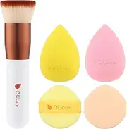 DUcare Foundation Brush with Makeup Sponges Makeup Cosmetic Puff Use for Dry and Wet