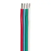 Ancor Flat Ribbon Bonded RGB Cable 18/4 AWG - Red, Light Blue, Green White - 100