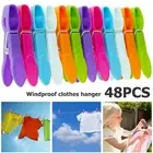 48pcs Clothes Pegs for Washing Line Strong Grip Washing Pegs Clothespin PrbMx