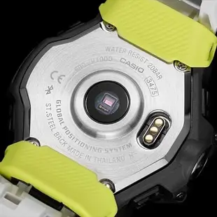 【CASIO 卡西歐】 G-SHOCK太陽能藍牙手錶-黑x白x螢光黃_GBD-H1000-1A7_55mm