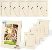 10Pcs Wooden Picture Frames,Stable Wooden Photo Holder,Easy to Use,for Craft, DIY Frame for Arts, Home Decor,4x6 Inch (A)