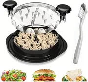 Chicken Shredder,Pro Chicken Shredder, Meat Shredder Tool with Ergonomic Handles and Cleaning Brush,Non-Skid Base,Visible Chicken Breast Shredder for Pulled Pork,Beef (Black)