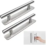 2 PCS Stick on Handles,Cabinet Door Pull Handle,No Drilling Silver Sliding Door Handle,150X25mm Stick on Door Handles for Fridge Kitchen Bathroom Closet Wardrobe Dresser Window Handle
