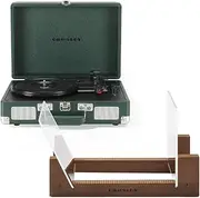 Crosley Cruiser Bluetooth Portable Turntable - Emerald Green + Bundled Crosley Record Storage Display Stand