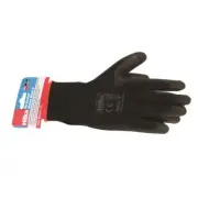 HILKA GLOVES PU COATED BLACK MEDIUM