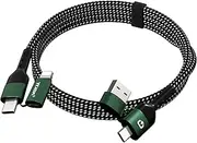 TLIDA USB C for iPhone Cable, 66W 4 in 1 Charging Cable 4.4FT, Chubby USB A/C to C/liging with Light for iPhone 16e 16 15 14 Pro/MacBook/iPad/Samsung S25/Switch 2, Multi Chargers for All Devices