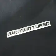 1x Chrome Black 6.4L TWIN TURBO Metal Sticker Badge Emblem Decal 3D Car V8 Sport (for: Peugeot)