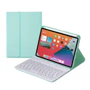 Catzon Wireless Keyboard For iPad Mini 6 Round key Keyboard Case With Pencil Holder-Mint Green