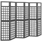 Wooden Room Divider Trellis Black Solid Fir Wood Folding Patio Screen Partition