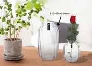 bulk 8 Glass Rippled Bud Vase Flower 15x25cm