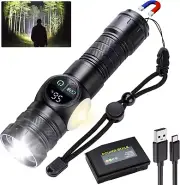 Flashlight High Lumens Rechargeable Magnetic,1,200,000 Tactical Super Bright LED