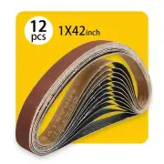1 x 42 Inch Assorted Sanding Belts | Premium Aluminum Oxide Sanding Belt Asso...