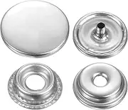 uxcell 60 Sets Press-Stud Cap Buttons 17mm Metal Snap Fastener Alloy Sew-on Snap Buttons for Bags Leathers Marine Boats Canvas, Silver