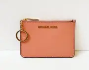 MICHAEL KORS JET SET TRAVEL S COINPOUCH ID HOLDER LEATHER WALLET PINK ROSE