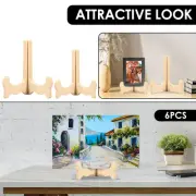 6 Pcs Plate Stands for Display Wood Plate Holder Decorative Picture Frame jehQF