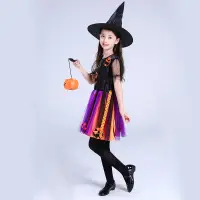 在飛比找蝦皮購物優惠-萬聖節兒童服裝女孩女巫禮服角色扮演服裝嬰兒兒童表演服裝