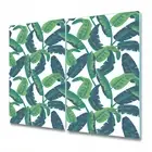 Glass Meat Board Induction Ceramic Hob Cover Banana Leaf Tropical Floral 2x30x52