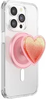 PopSockets Round Phone Grip Compatible with MagSafe, Adapter Ring Included, Phone Holder, Wireless Charging Compatible - Squishy Tidepool Heart Pinky