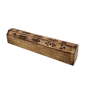 Wooden Coffin Incense & Cone Burner - Flower of Life