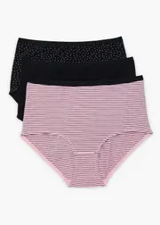 [Taking Shape] Taking Shape 3 Pack Bamboo Full Briefs Size 30 in Print - Plus Size Women's Underwear Print