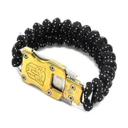 Outdoor Survival Bracelet Cutter Hand Rope Multi Function Lifesaving Self-defense - SNNGV black silver point 20cm