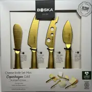 Boska GOLD Color Cheese Knife Set Mini Copenhagen For All Types Of Cheese.