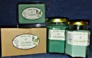 Hand Poured Arousing Scents Soy Candles, Tarts & Votives - Green Tea & Cucumber