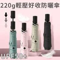 在飛比找PChome24h購物優惠-Luxing 220g極輕省力安全自動傘 UPF50+黑膠防