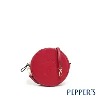 在飛比找Yahoo奇摩購物中心優惠-PEPPER S PEGASUS 牛皮圓形斜背包 - 櫻桃紅