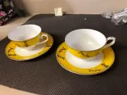 Auratic Cup and Saucer Set of 2 China tea set, new open box.