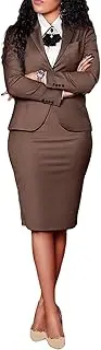 [Tcremisa] Women's Fashion 2 Piece Professional Suit Business Outfits Casual Long Sleeve Blazer and Pencil Skirt Set