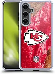 Head Case Designs Officially Licensed NFL Wood Resin Print Kansas City Chiefs Art Gel Case [Military Grade Protection] Compatible with Samsung Galaxy S24+ 5G
